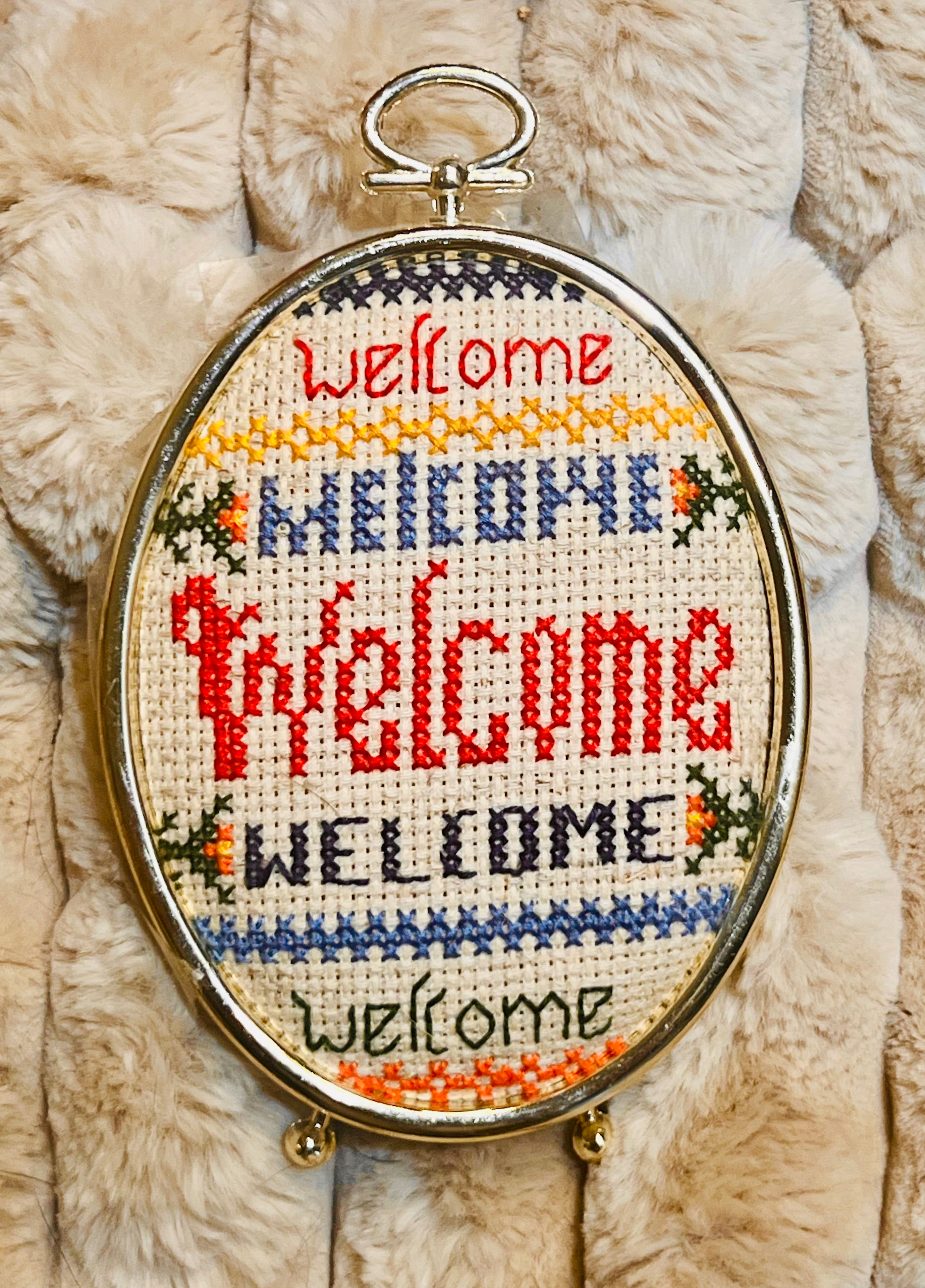 embroidered wall art set