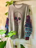 Skull Sweater + Crochet sleeves