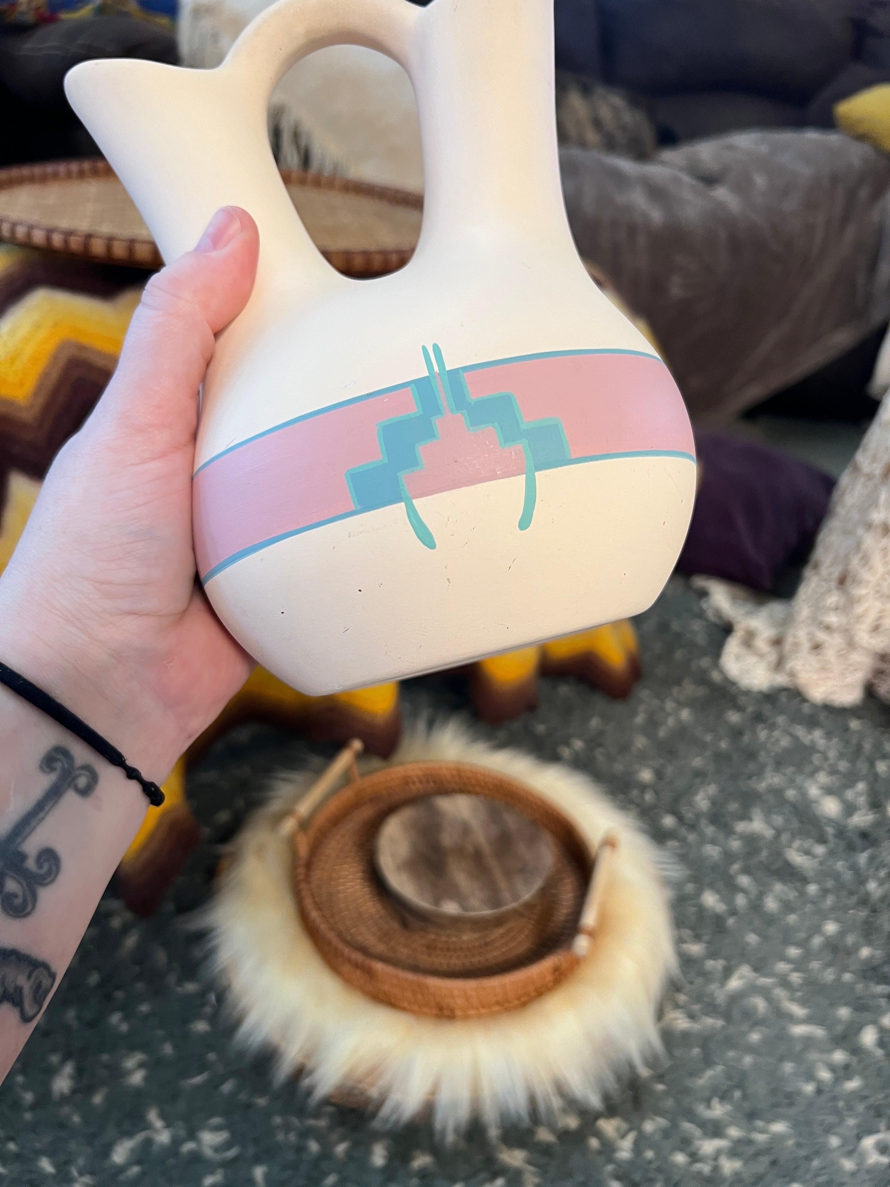 Southwestern Hand sculpted vase