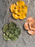 Set of three ceramic flowers