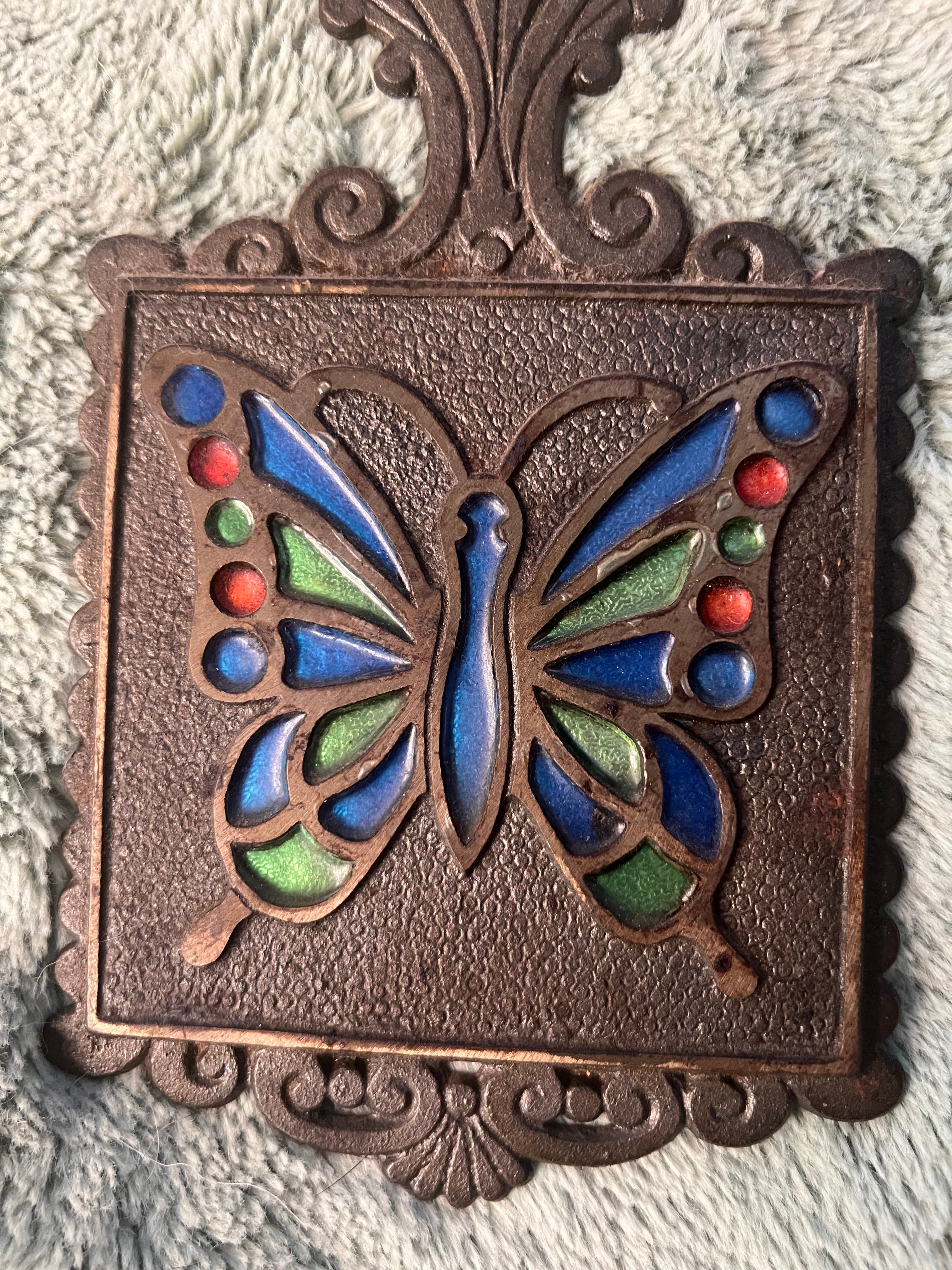 Cast iron Butterfly inlay trivet