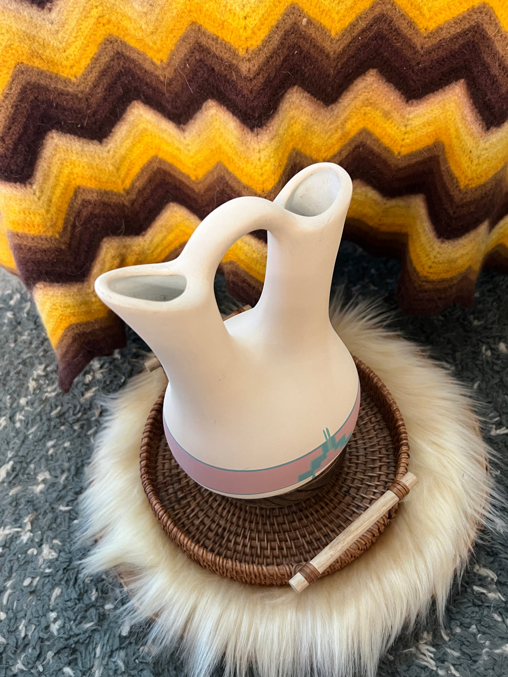 Southwestern Hand sculpted vase