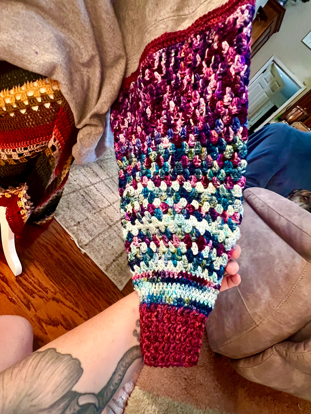 Skull Sweater + Crochet sleeves