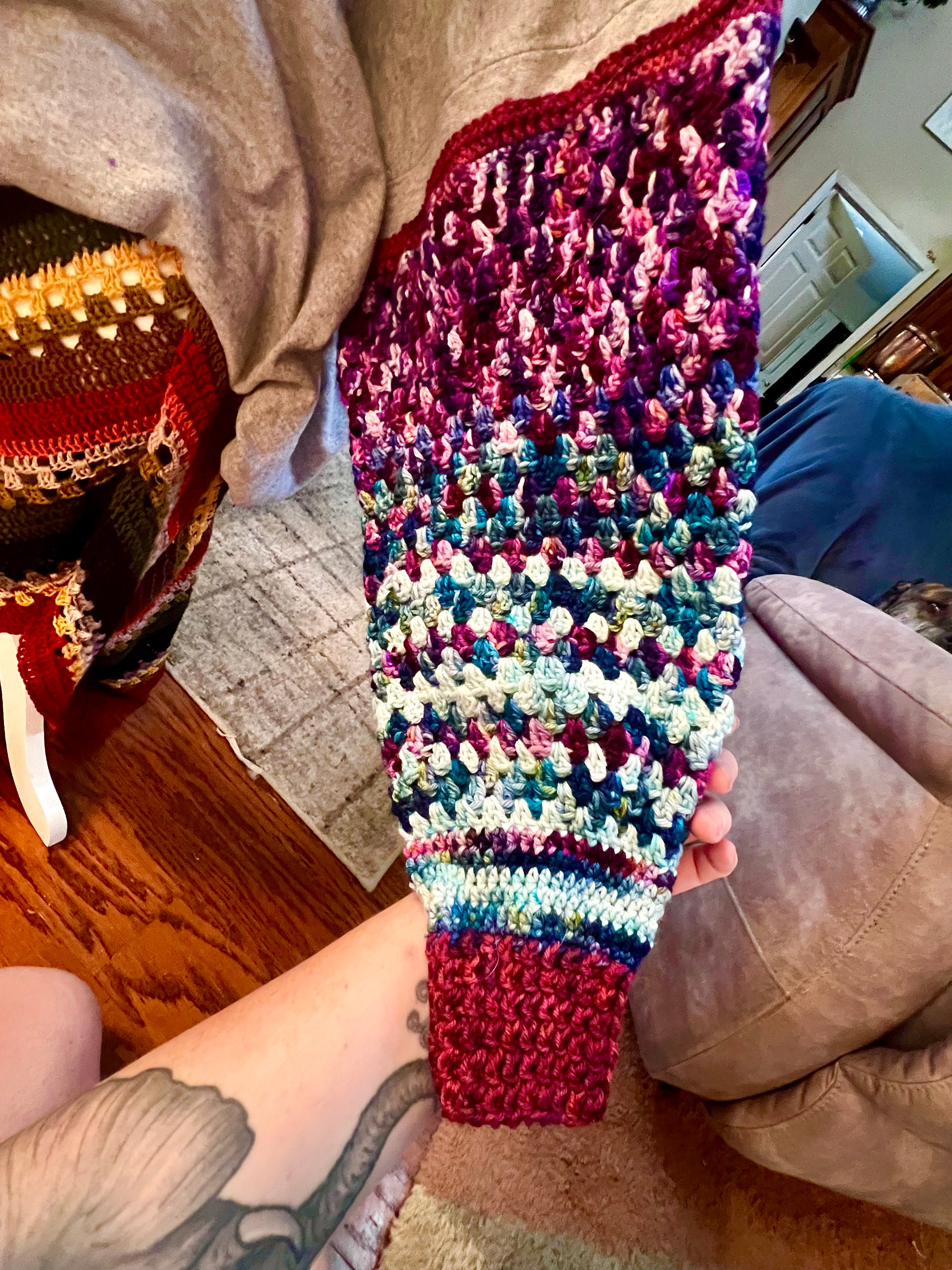 Skull Sweater + Crochet sleeves