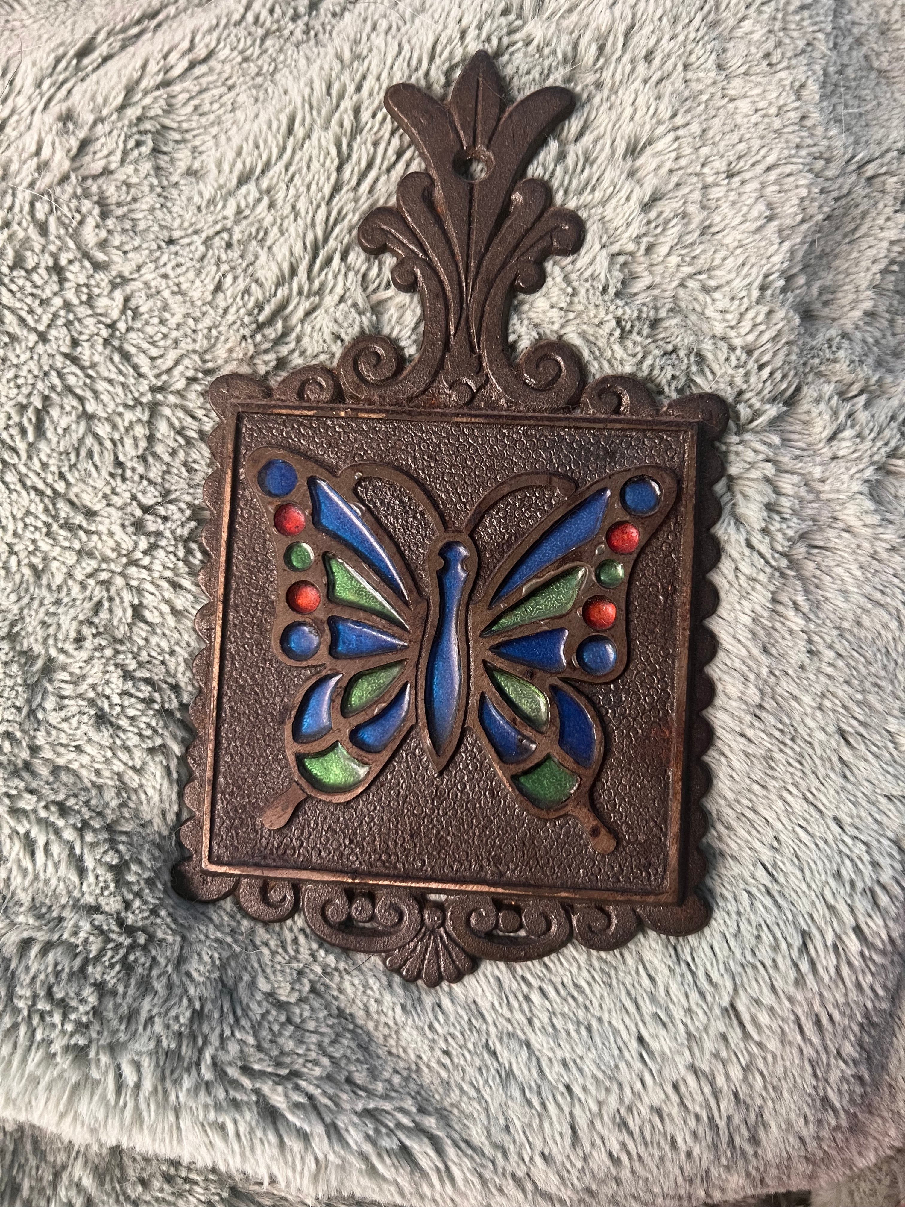 Cast iron Butterfly inlay trivet