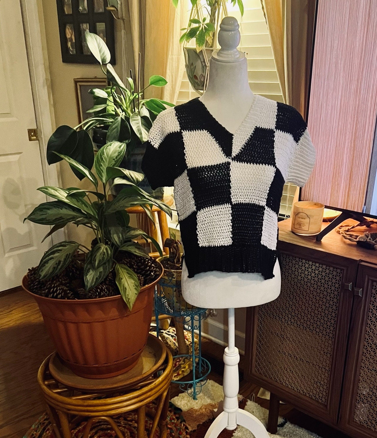 Checkerboard Sweater Vest