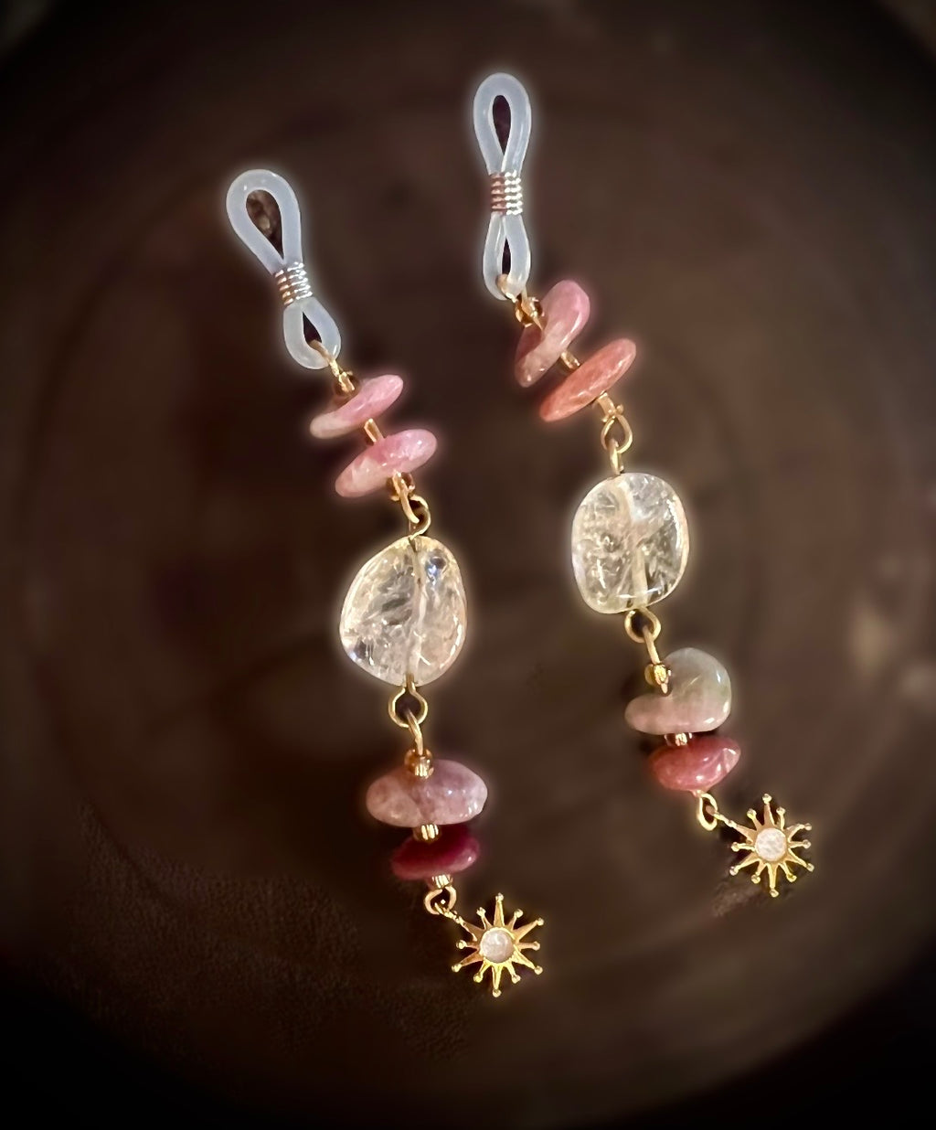 Amethyst & Quartz Eyeglasses Charm