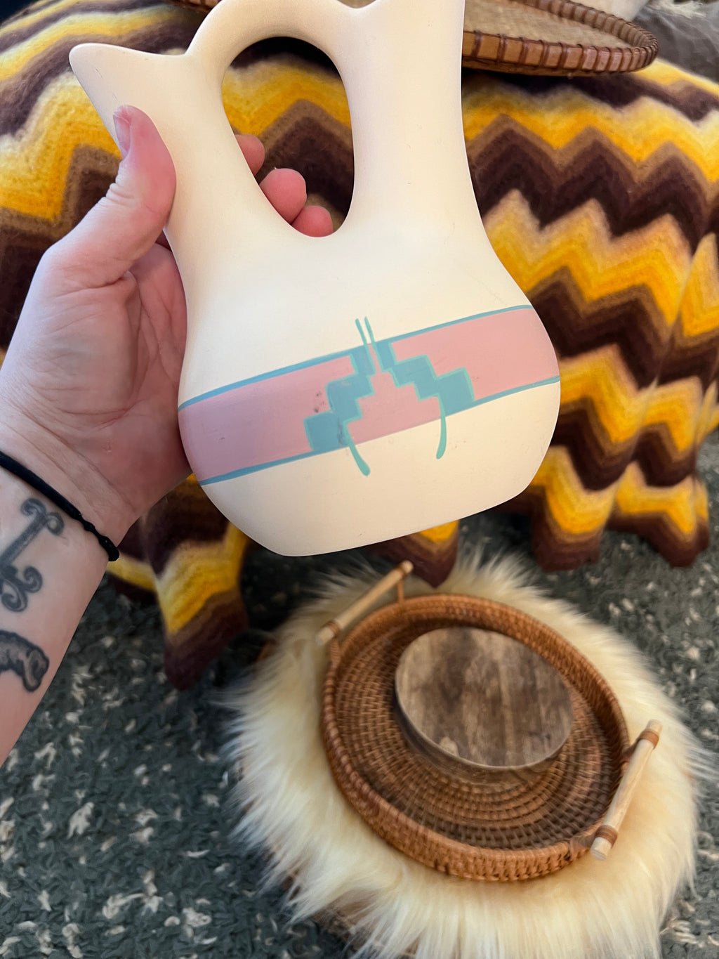 Southwestern Hand sculpted vase