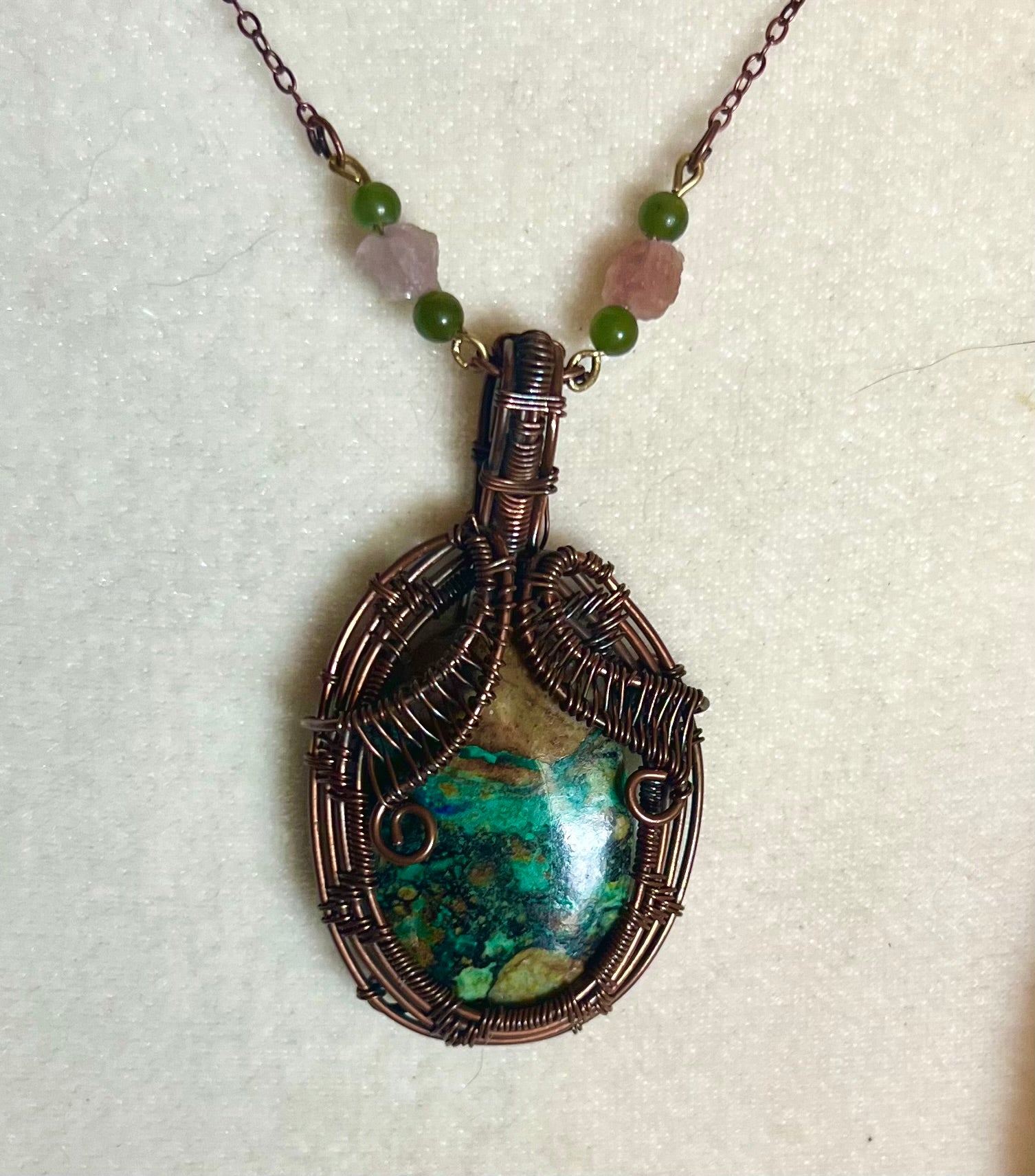 Wire Wrapped Chrysocolla Necklace