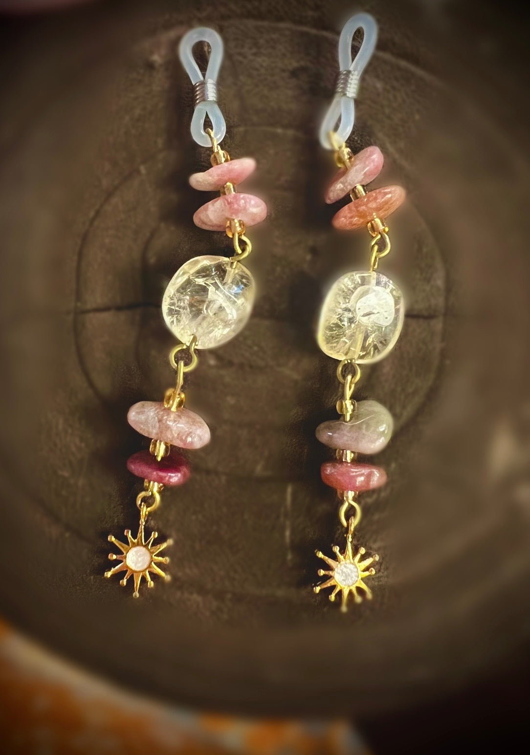 Amethyst & Quartz Eyeglasses Charm