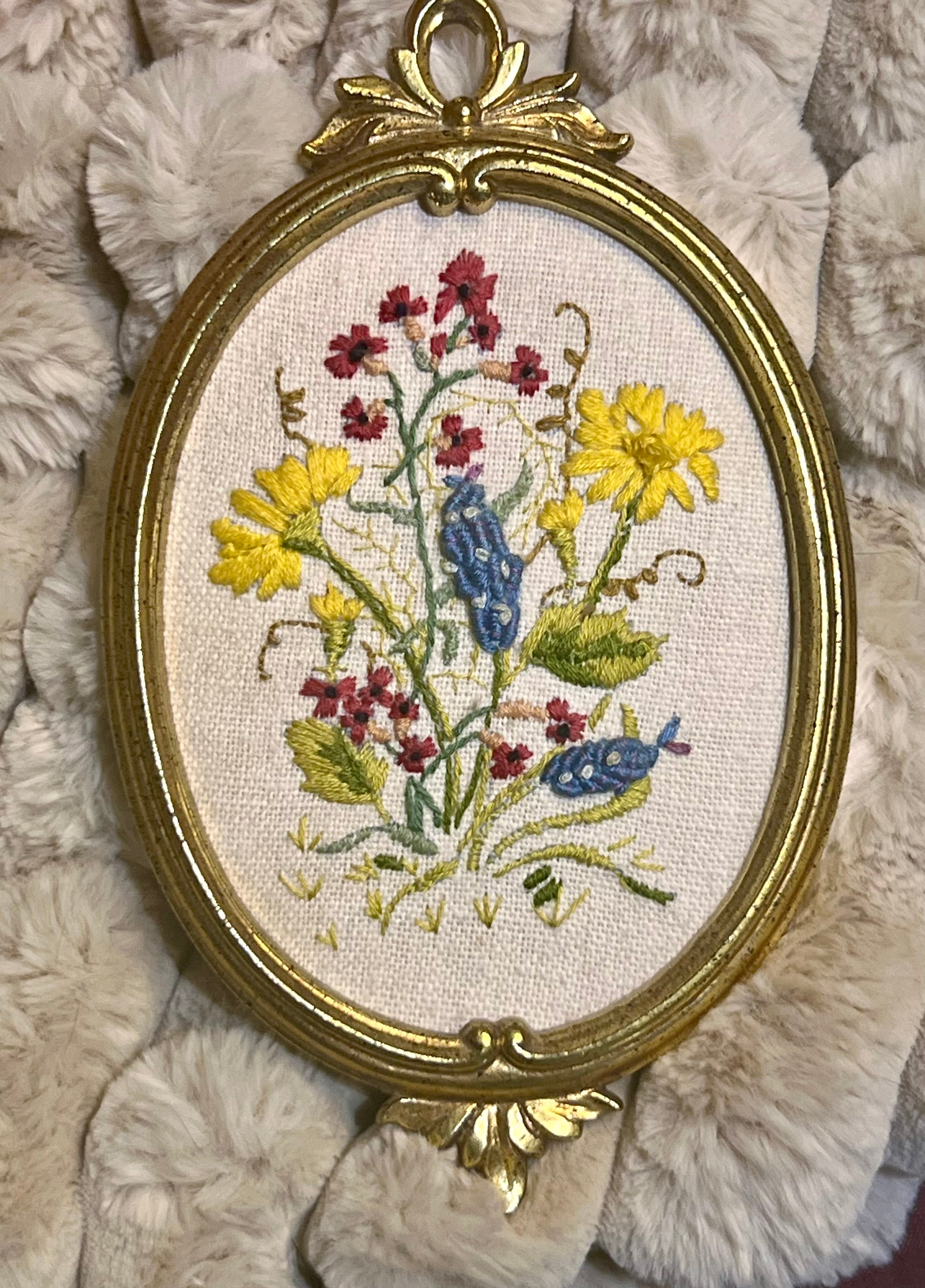 embroidered wall art set