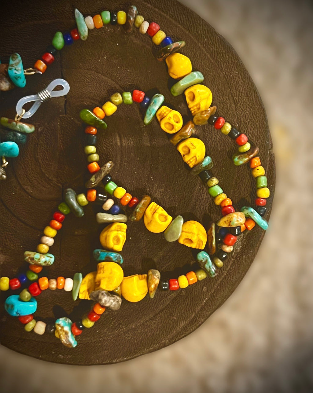 Turquoise and Skulls Glasses chain