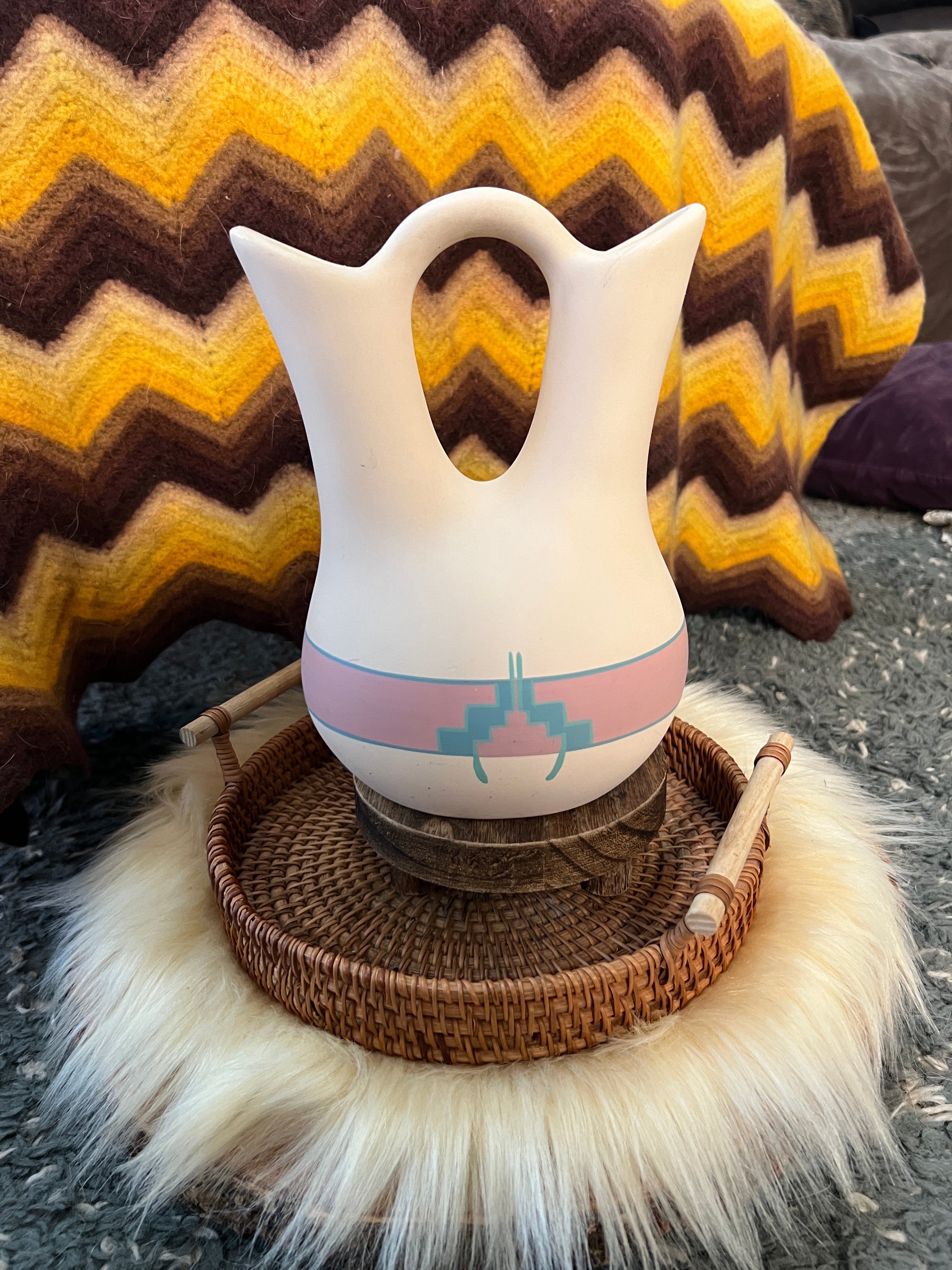 Southwestern Hand sculpted vase