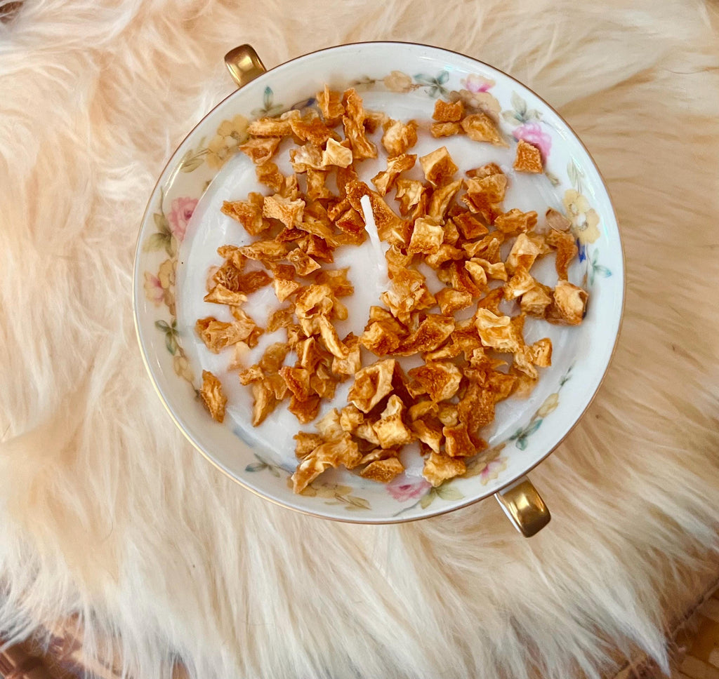 Soy Candle in reusable Vintage China Soup Dish