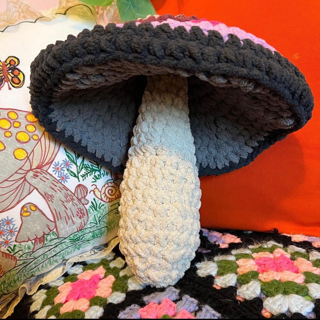 Midi Plush Mushroom Decor Pillow