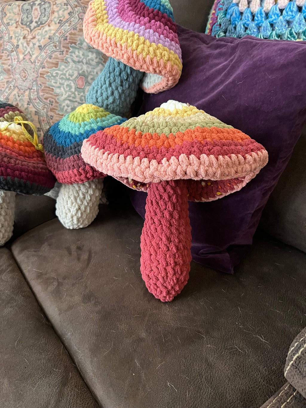 Midi Plush Mushroom Decor Pillow